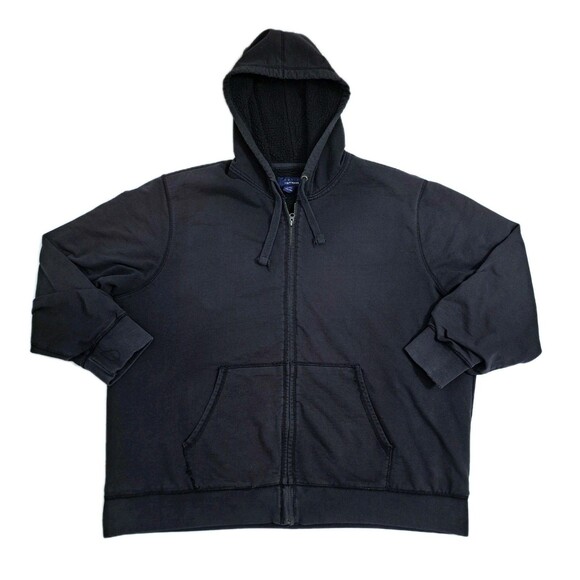 Basic Editions 2XL Men’s Fleece Lined Hoodie Zip Black Workwear Heavyweight - Picture 1 of 11